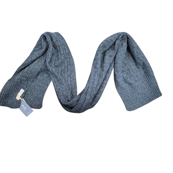 Universal Thread Navy Ribbed Oblong Knit Scarf 72"x8" Soft Acrylic Blend Warm Wi - Picture 1 of 6